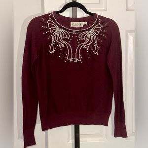 Fielel flower Peral Beading sweater Size XS